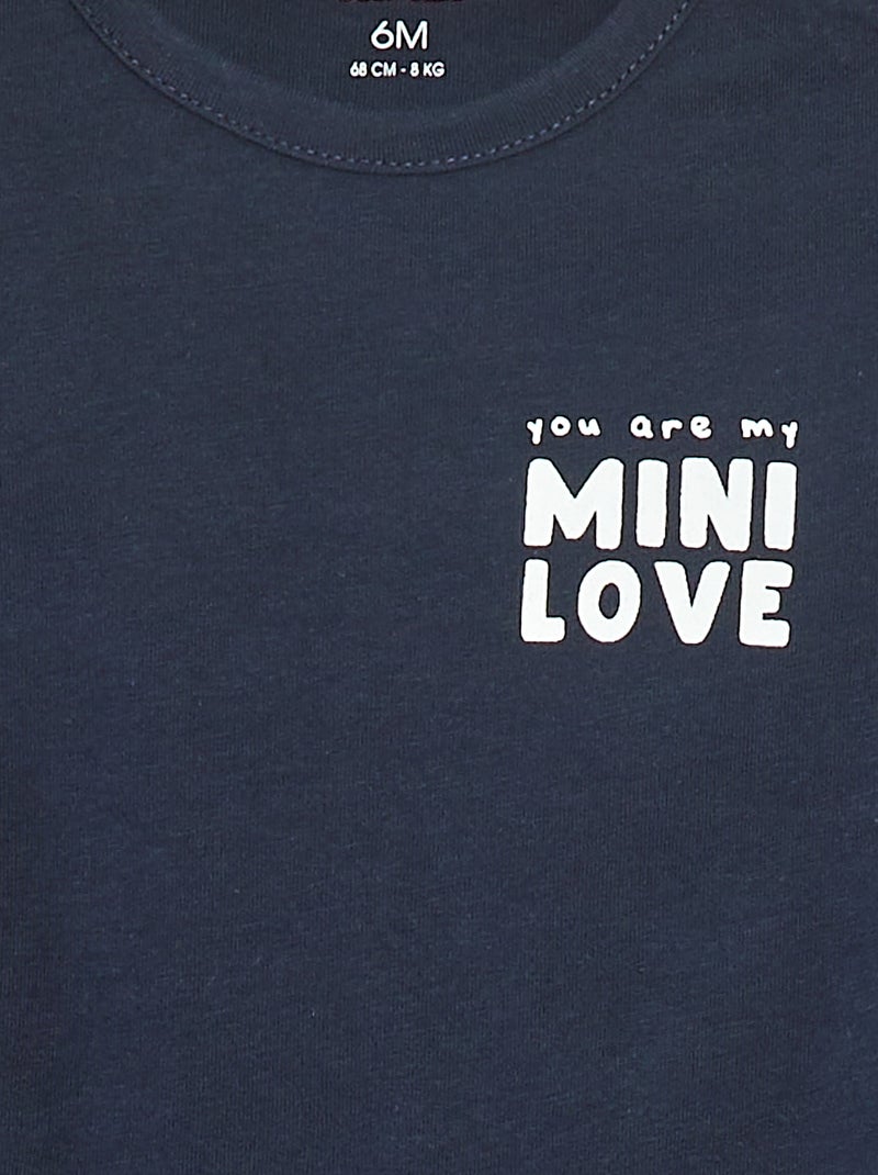 Langarm-T-Shirt mit Aufdruck Blau - Kiabi