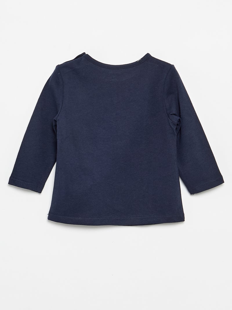 Langarm-T-Shirt mit Aufdruck Blau - Kiabi