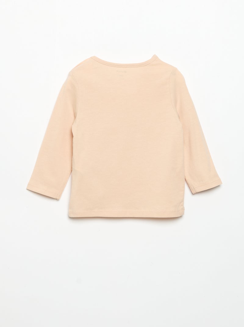 Langarm-T-Shirt mit Aufdruck Rosa - Kiabi