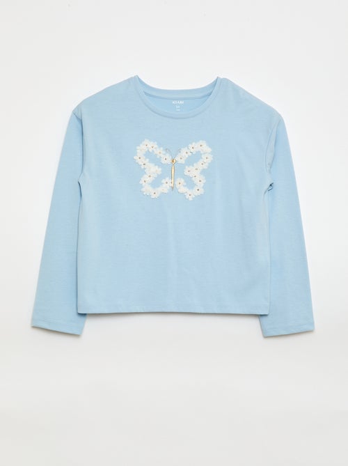 Langarm-T-Shirt mit Pailletten - Kiabi