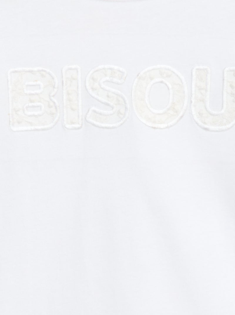 Langarm-T-Shirt mit Pailletten Weiß - Kiabi