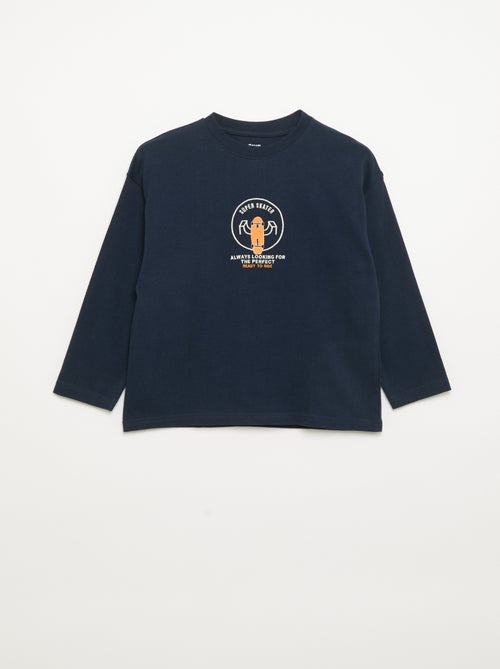 Langarm-T-Shirt mit Patches vorne und hinten - Kiabi