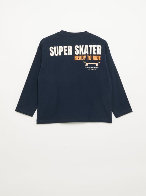Langarm-T-Shirt mit Patches vorne und hinten - Kiabi