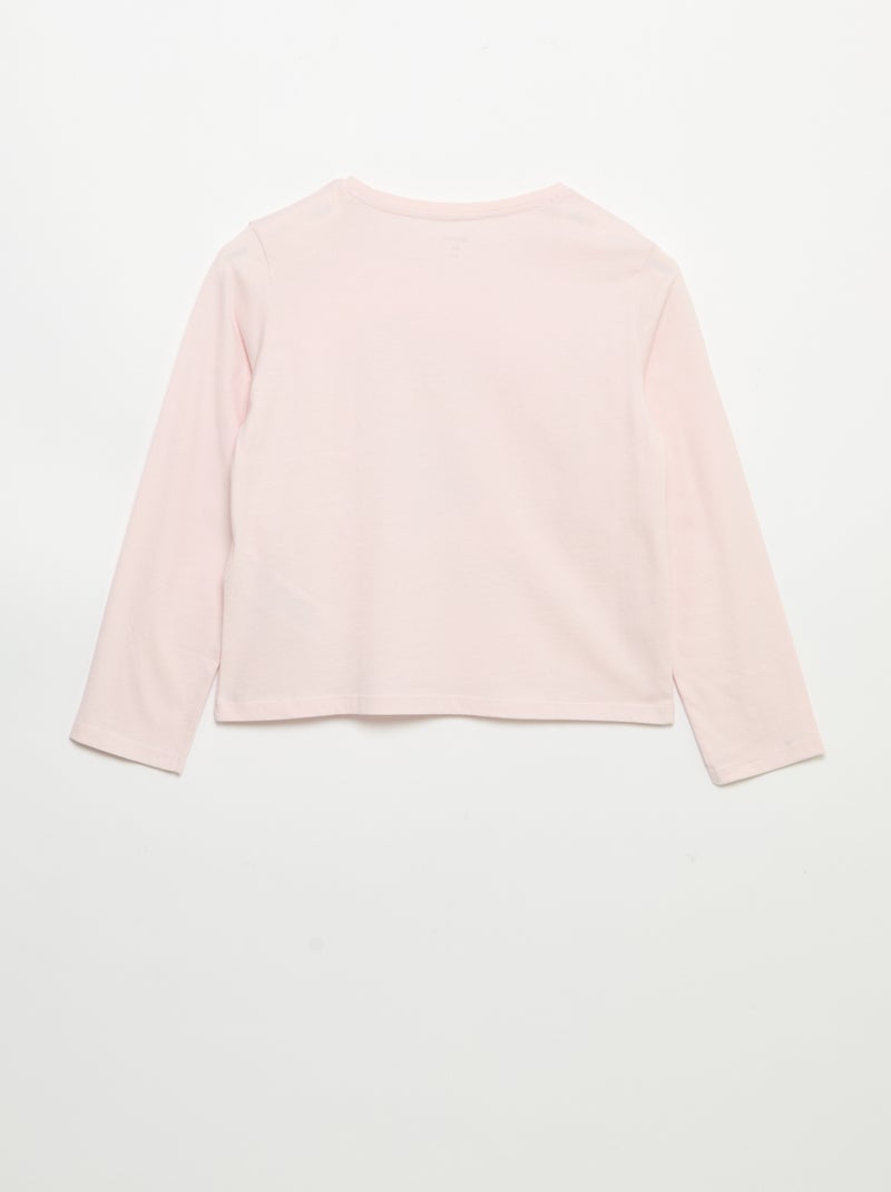 Langarm-T-Shirt mit Print Rosa - Kiabi