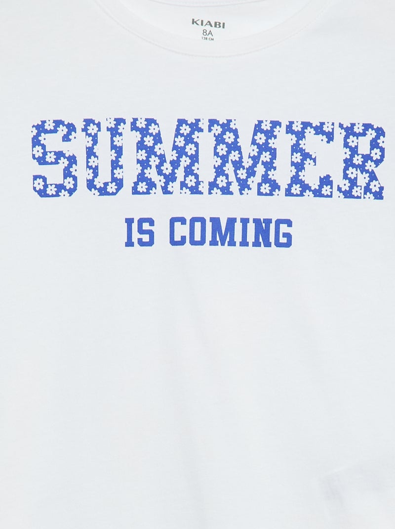 Langarm-T-Shirt mit Print Weiß - Kiabi