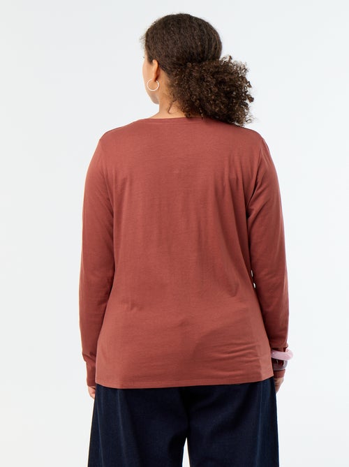 Langarm-T-Shirt mit Rundhalsausschnitt - Kiabi