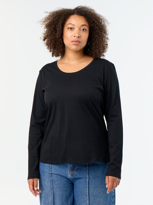 Langarm-T-Shirt mit Rundhalsausschnitt - Kiabi