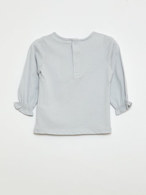 Langarm-T-Shirt mit Rüschenbündchen - Kiabi