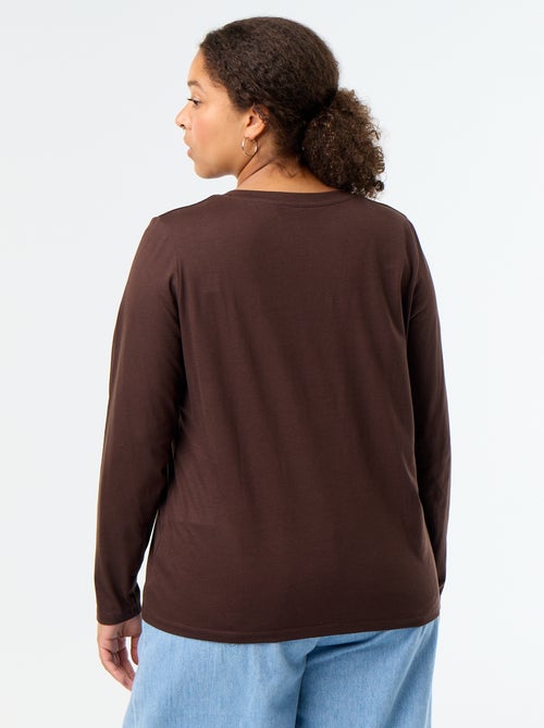 Langarm-T-Shirt mit V-Ausschnitt - Kiabi Langarm-T-Shirt mit V-Ausschnitt - Kiabi