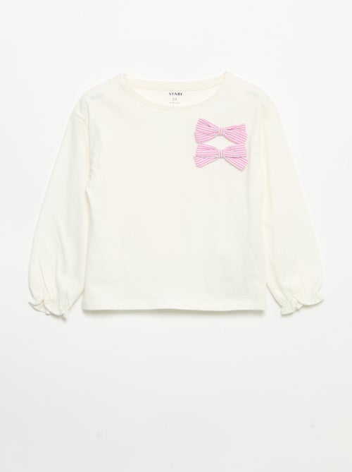 Langarm-T-Shirt mit Zierknoten - Kiabi