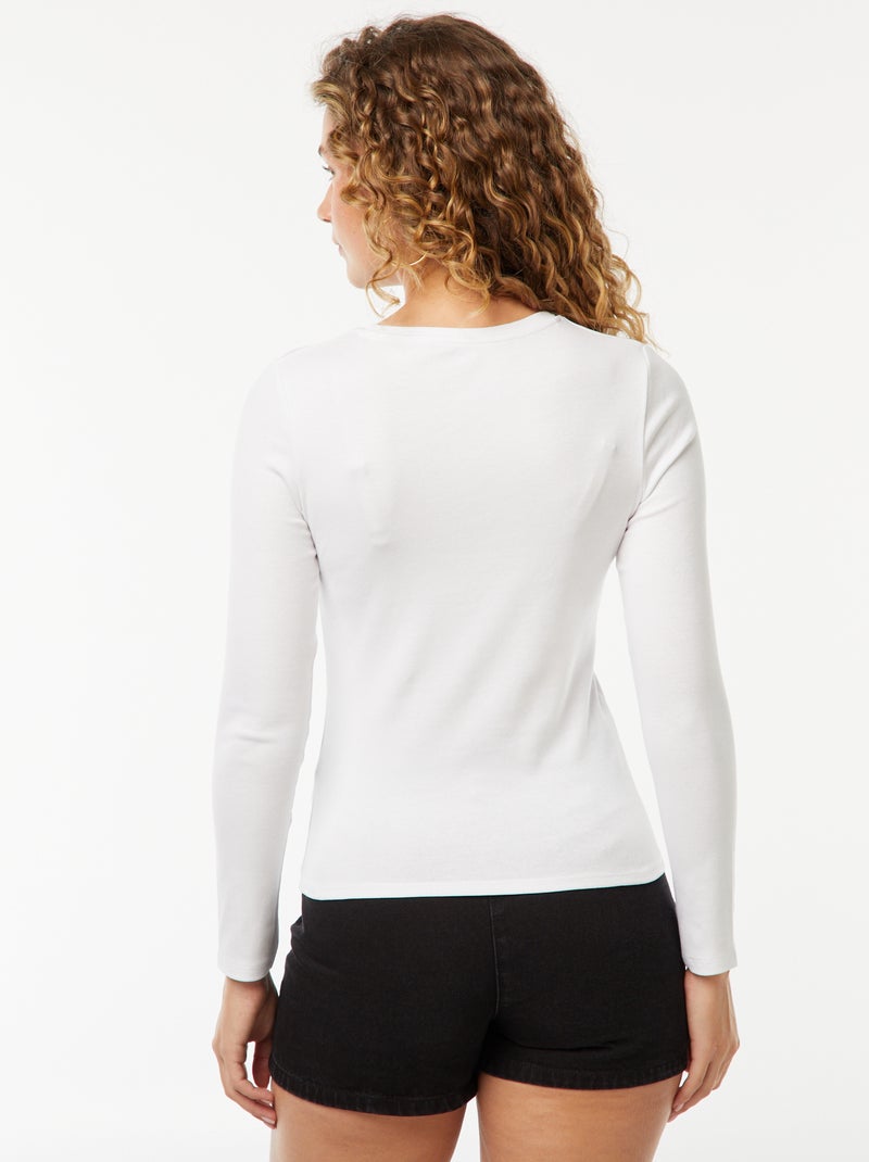 Langarm-T-Shirt Weiß - Kiabi
