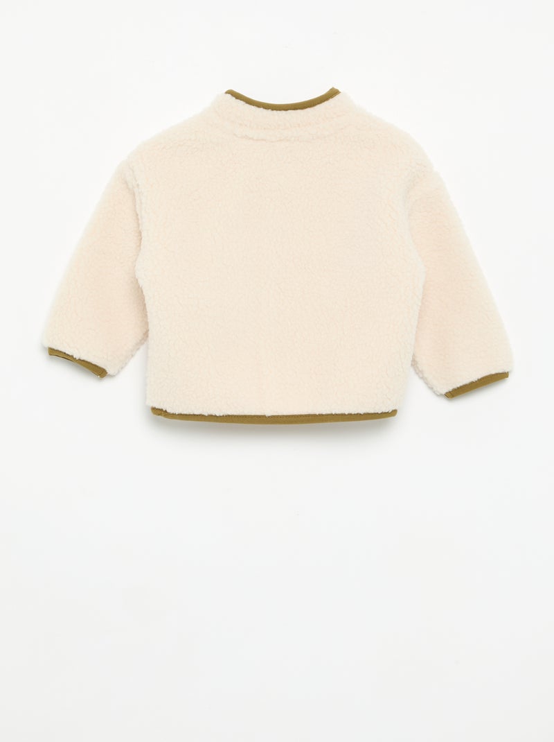 Langarm-Teddyfleece-Jäckchen Beige - Kiabi