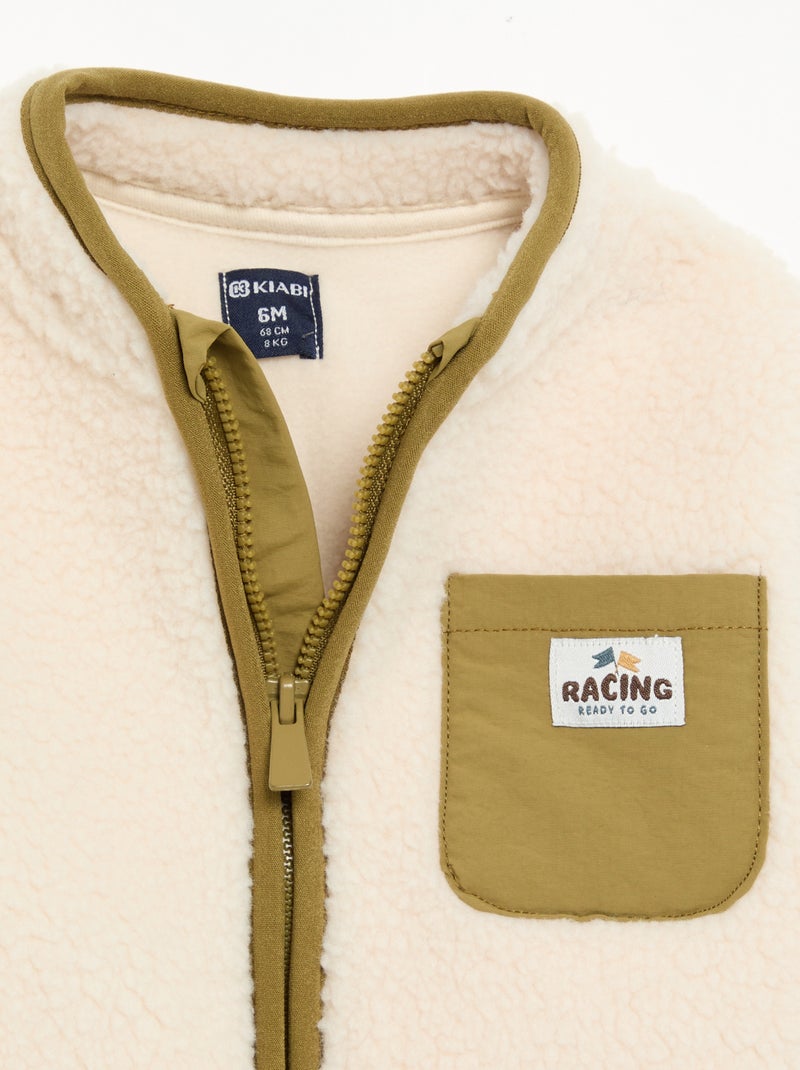 Langarm-Teddyfleece-Jäckchen Beige - Kiabi