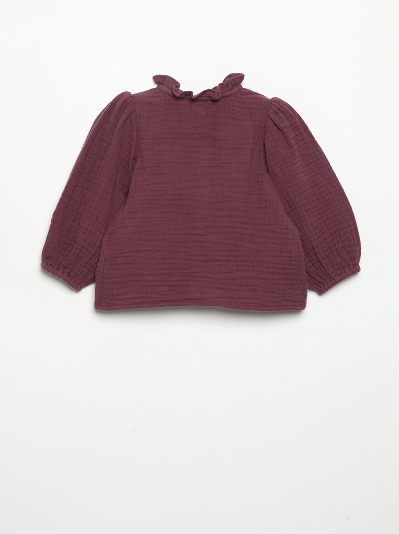 Langarmbluse mit Zierkragen Violet - Kiabi