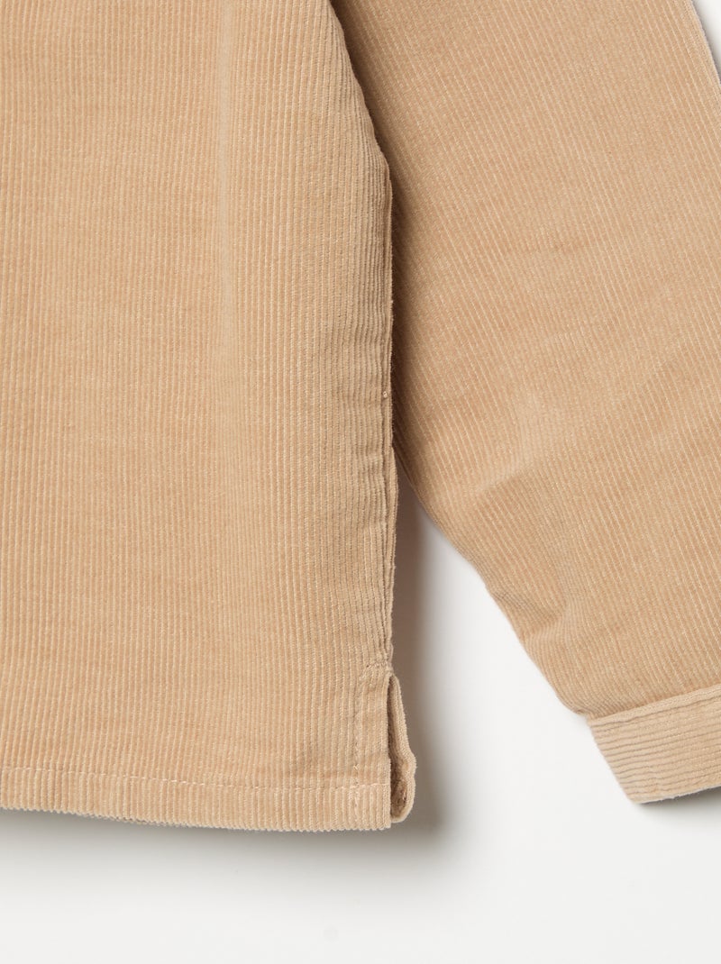 Langarmhemd aus Cord Beige - Kiabi