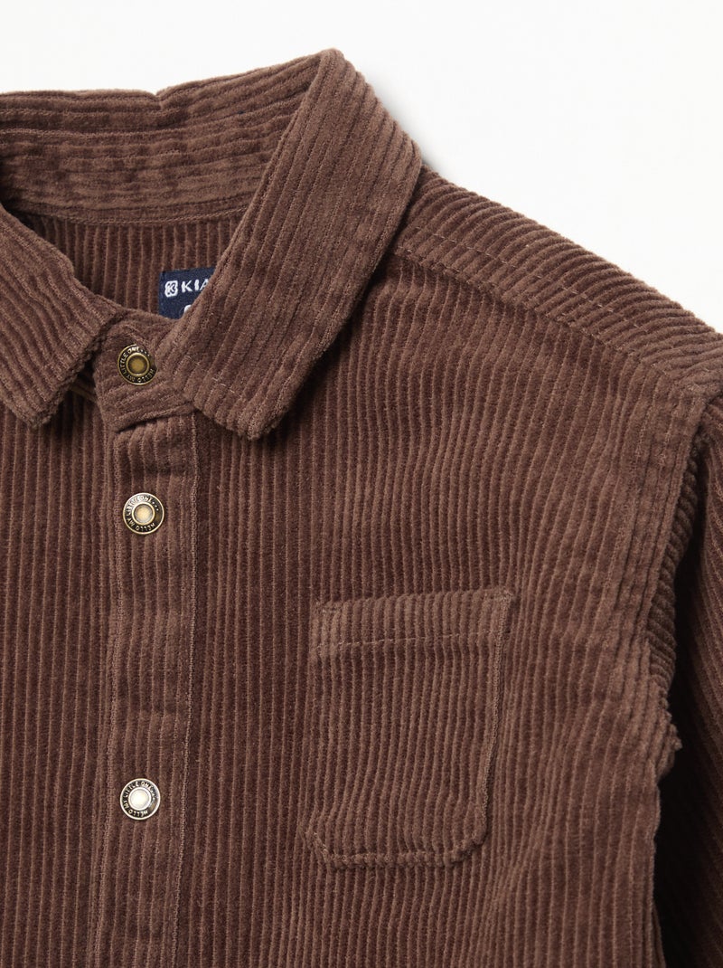 Langarmhemd aus Cord Marron - Kiabi