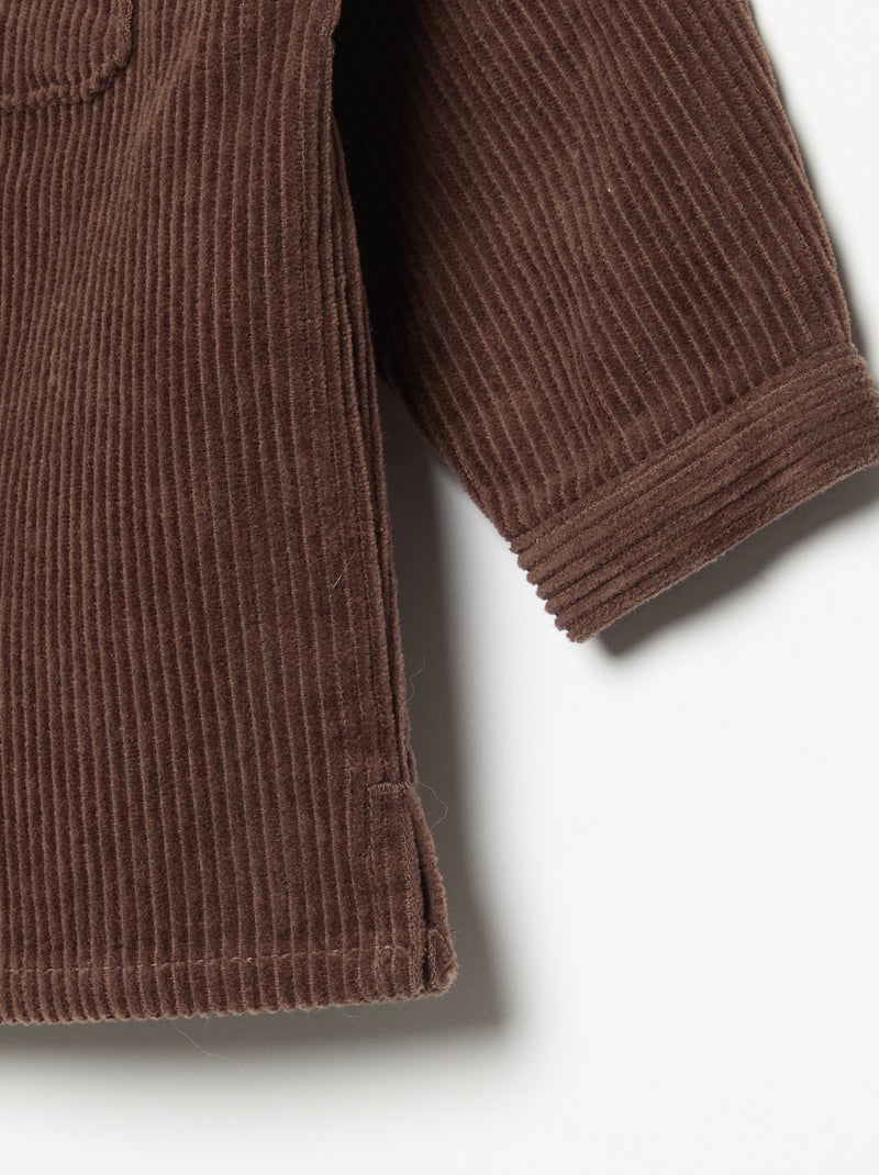 Langarmhemd aus Cord Marron - Kiabi