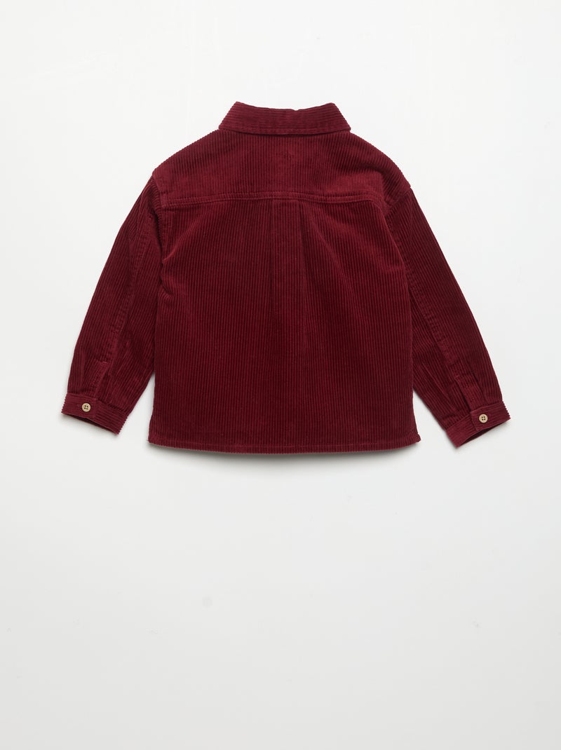 Langarmhemd aus Cord Rouge - Kiabi