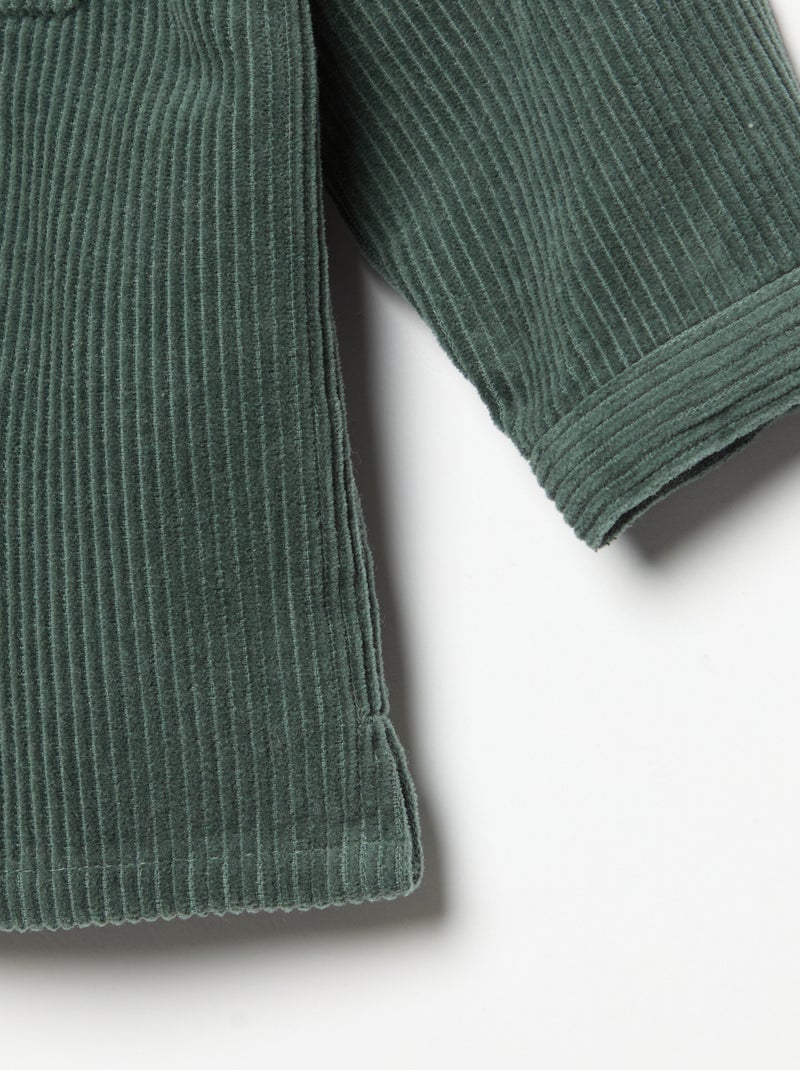 Langarmhemd aus Cord Vert - Kiabi