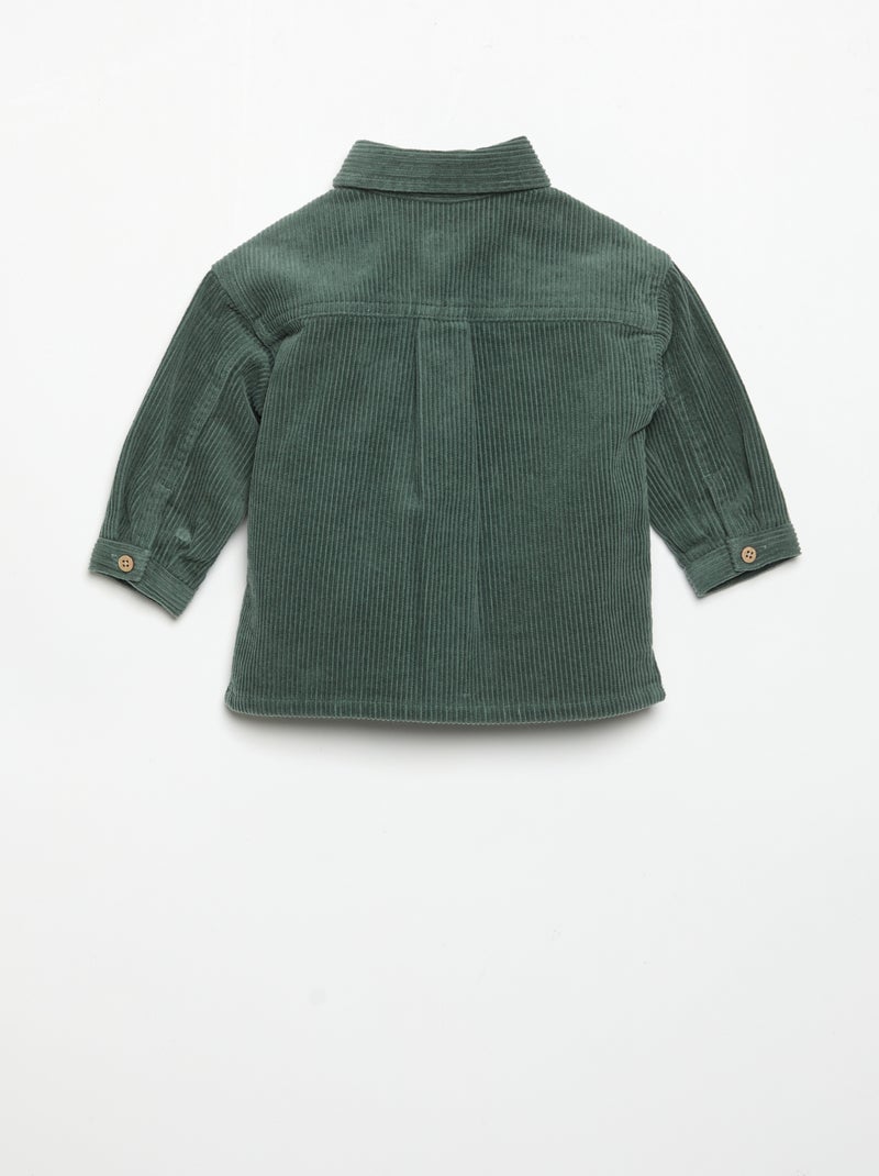 Langarmhemd aus Cord Vert - Kiabi