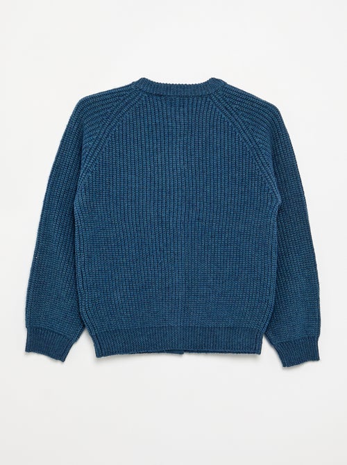 Langärmlige einfarbige Strickjacke - Kiabi
