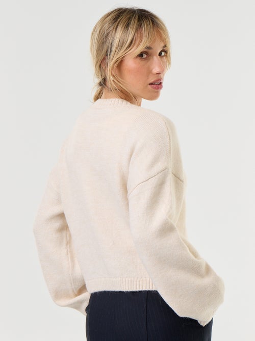 Langärmliger Cardigan mit Mandarin-Knopfleiste - Kiabi