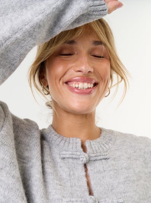 Langärmliger Cardigan mit Mandarin-Knopfleiste - Kiabi