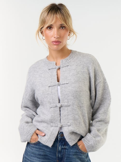 Langärmliger Cardigan mit Mandarin-Knopfleiste - Kiabi