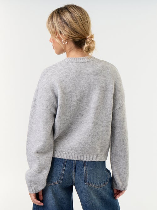 Langärmliger Cardigan mit Mandarin-Knopfleiste - Kiabi