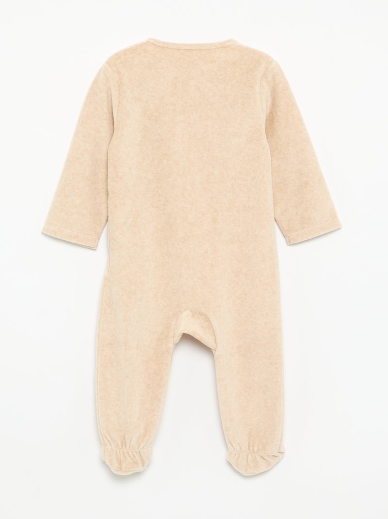 Langärmliger 'Disney' Schlafstrampler aus Samt Beige - Kiabi