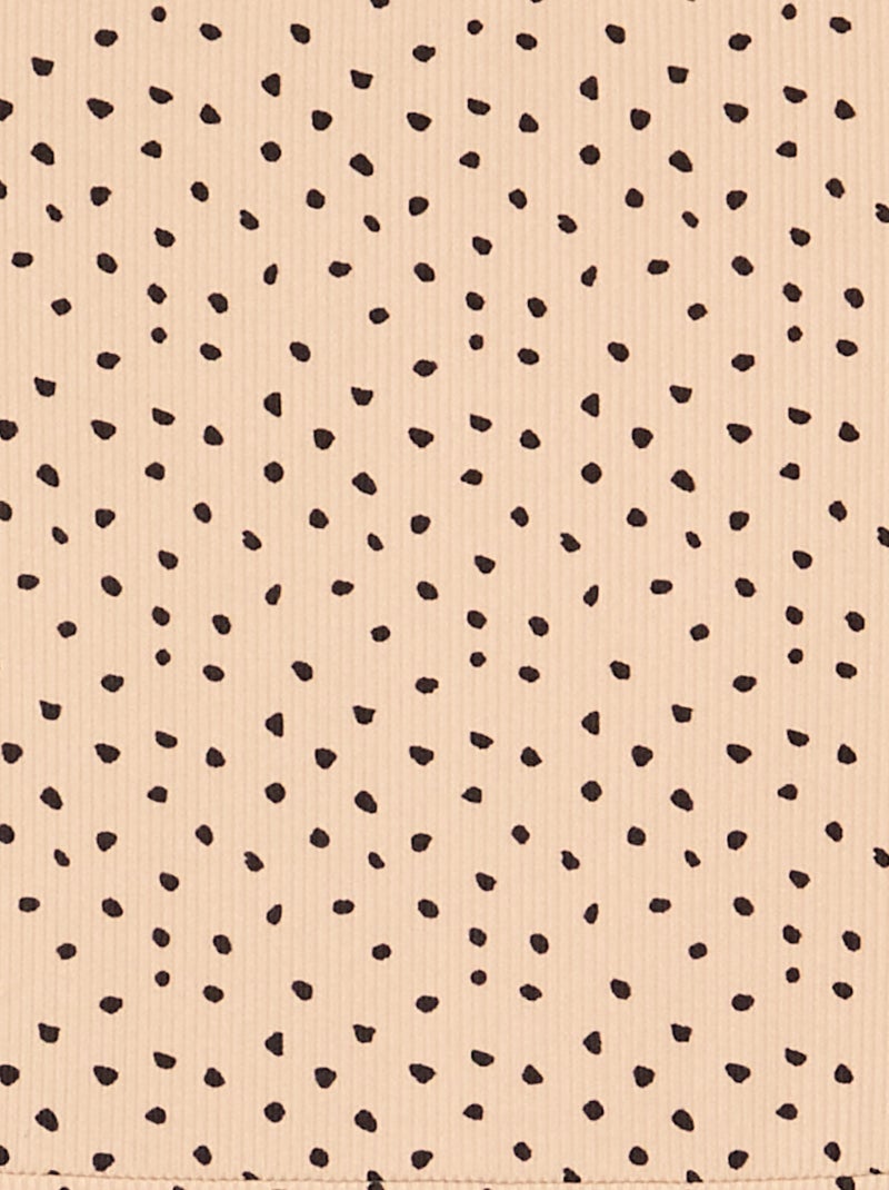 Langärmliges bedrucktes Kleid Beige - Kiabi