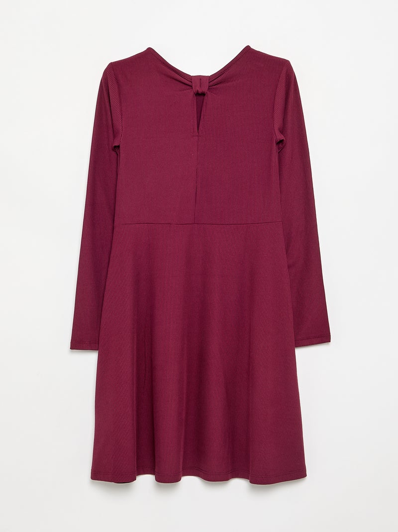 Langärmliges bedrucktes Kleid Lila - Kiabi