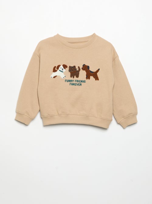 Langärmliges Fleece-Sweatshirt mit Sujet - Kiabi
