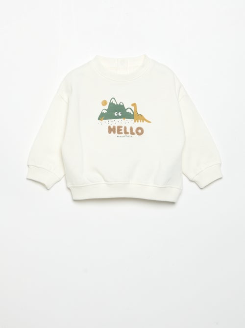 Langärmliges Fleece-Sweatshirt mit Sujet - Kiabi