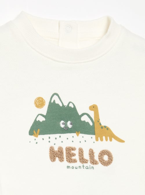 Langärmliges Fleece-Sweatshirt mit Sujet - Kiabi