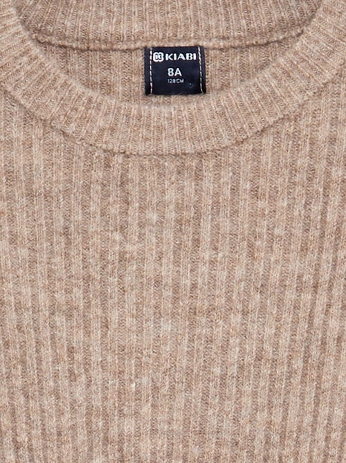 Langärmliges Rippstrickkleid - Kiabi