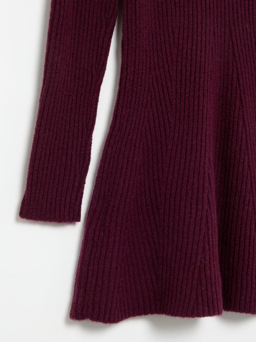 Langärmliges Rippstrickkleid - Kiabi