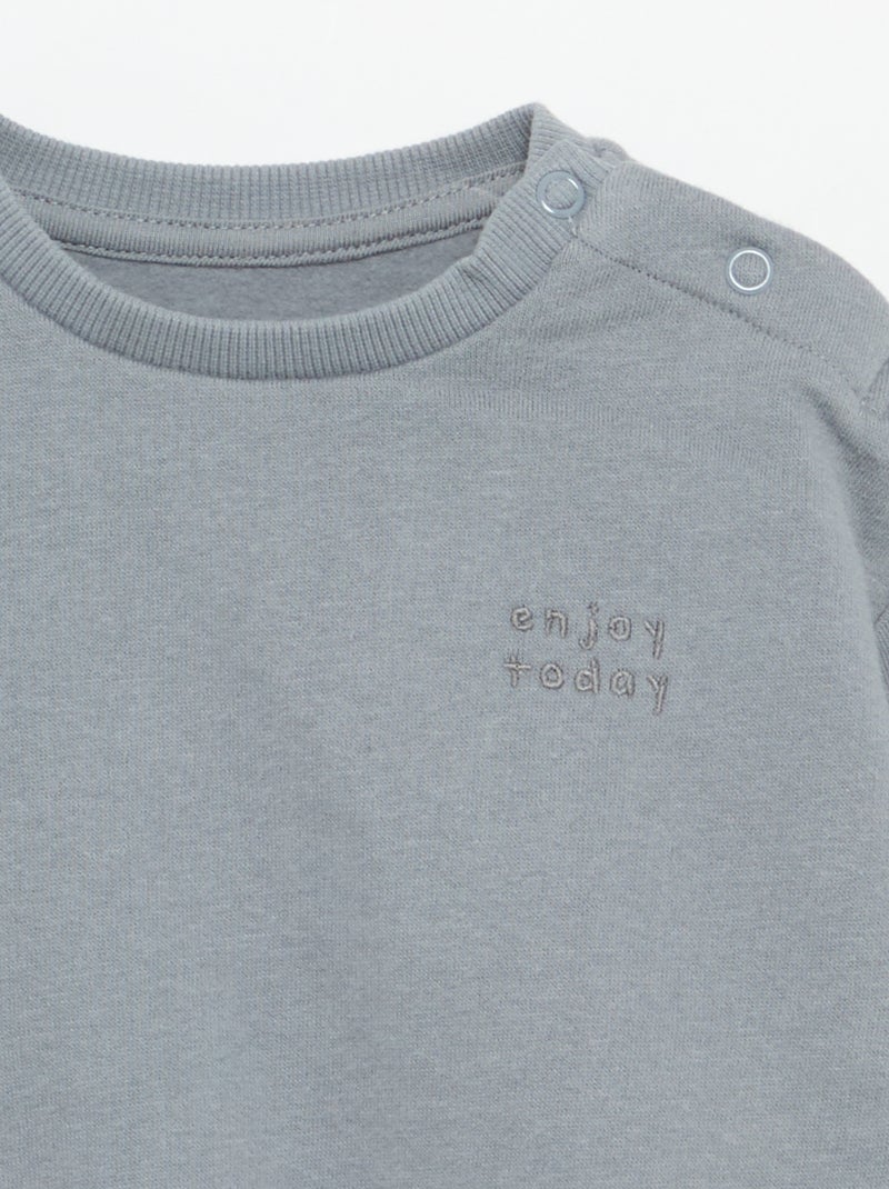 Langärmliges Sweatshirt aus Molton Gris - Kiabi