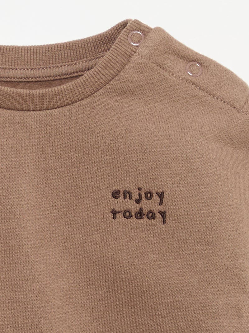 Langärmliges Sweatshirt aus Molton Marron - Kiabi