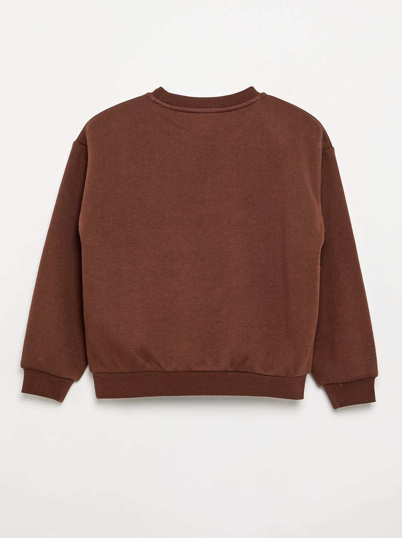 Langärmliges Sweatshirt mit Aufdruck Braun - Kiabi
