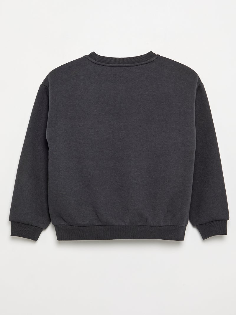 Langärmliges Sweatshirt mit Aufdruck Schwarz - Kiabi