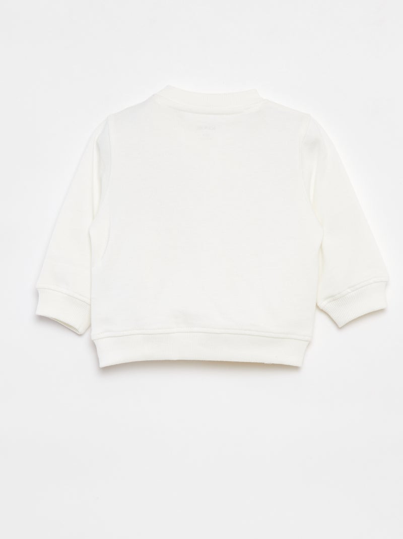 Langärmliges Sweatshirt mit Aufdruck Weiß - Kiabi