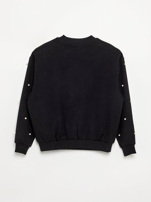 Langärmliges Sweatshirt mit Perlen - Kiabi