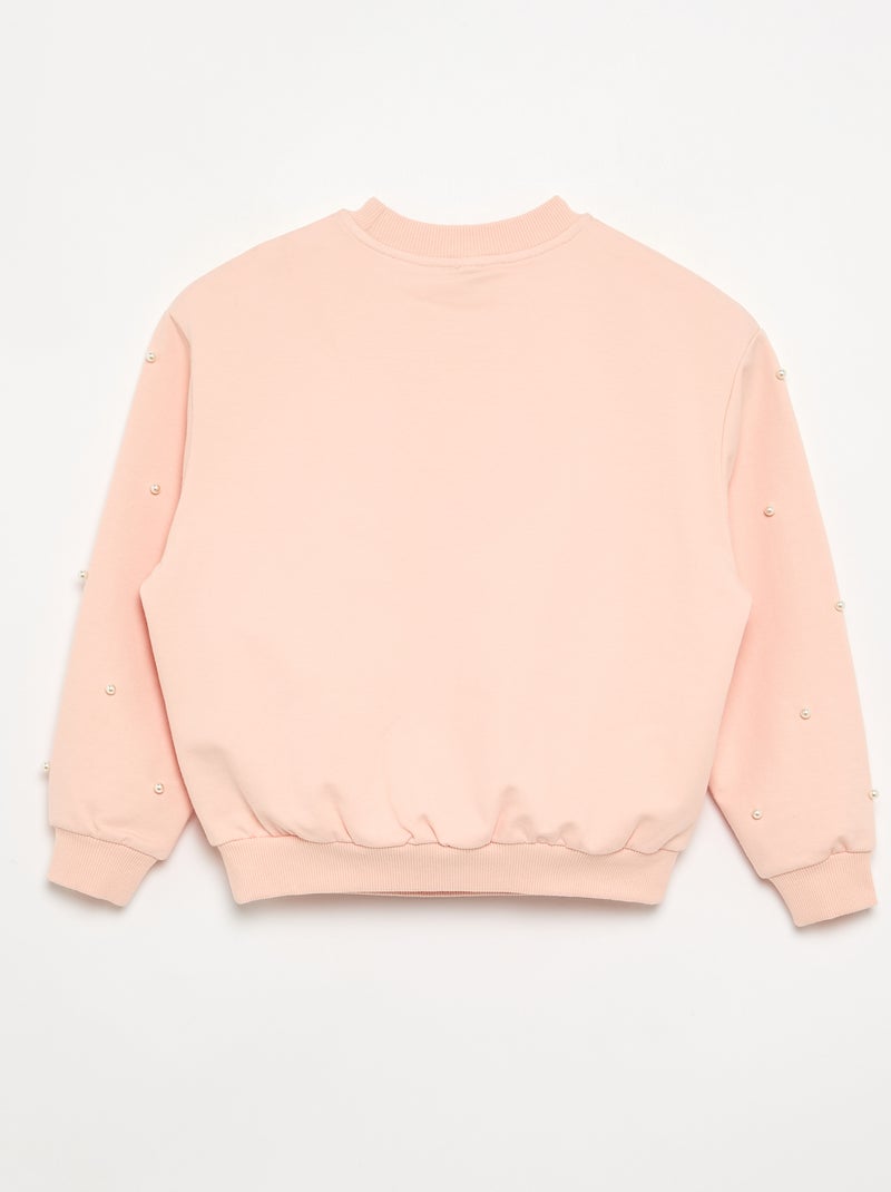 Langärmliges Sweatshirt mit Perlen Orange - Kiabi