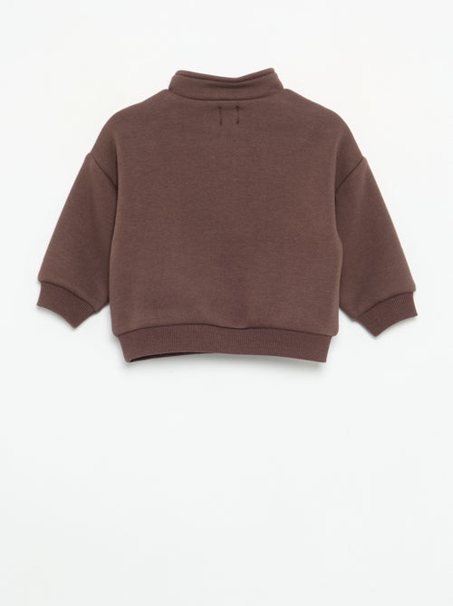 Langärmliges Sweatshirt mit Reissverschlusskragen - Kiabi