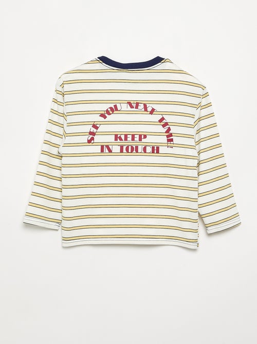 Langärmliges T-Shirt mit Muster und Aufdruck - Kiabi