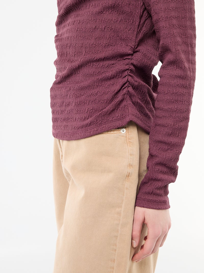 Langarmshirt aus Waffelstrick Lila - Kiabi