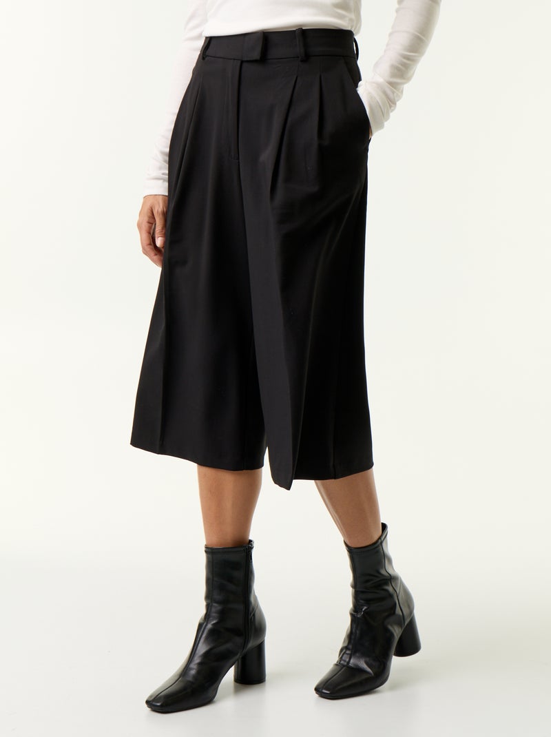 Lange Chino-Bermudas Noir - Kiabi