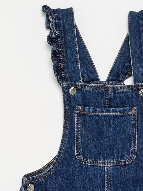Lange Denim-Latzhose mit Rüschenträgern - Kiabi