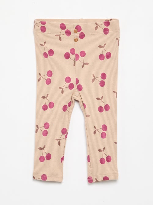 Lange gerippte Leggings mit Muster - Kiabi